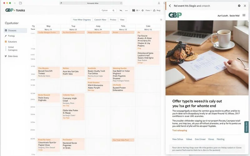 GBP posts publishing schedule calendar