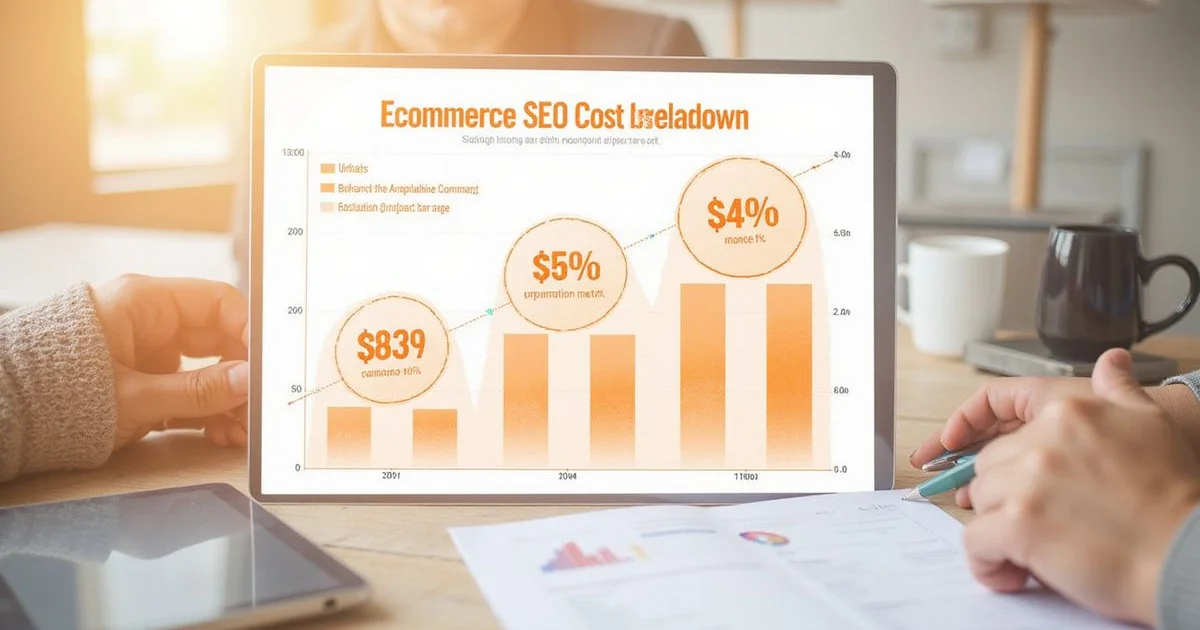 Ecommerce SEO cost breakdown chart with tier pricing